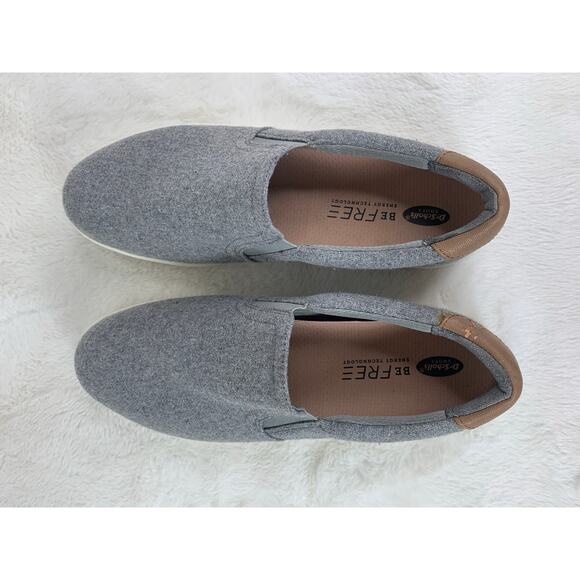 Dr Scholl's Shoes Womens 8.5 M Madison Casual Slip On Loafer Grey Fabric Flats - Picture 3 of 8